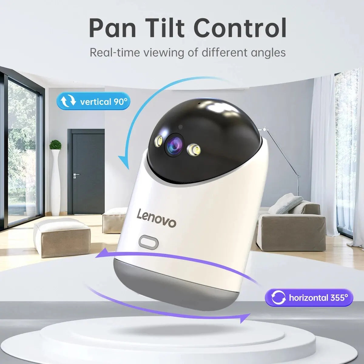 Lenovo 3MP 5G WiFi Smart Mini PTZ IP Camera Indoor Home Wireless Auto Tracking CCTV Surveillance Camera Security Baby Monitor
