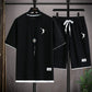 2025NewSummer New Mens Tracksuit Linen Fabric T-shirt and Shorts Two Piece Set Men Sports Suit Fashion Breathable Sets