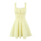 YENKYE New 2025 Women Blue Elegant Party Mini Dresses Sexy Sleeveless Low Waist A-line Summer Dress Lace Up Back Robe