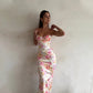Fashion Summer Print Strap Women Dress Sleeveless Slim Fit Sexy Backless Camisole Dress Dresses for Women 2025 Q034
