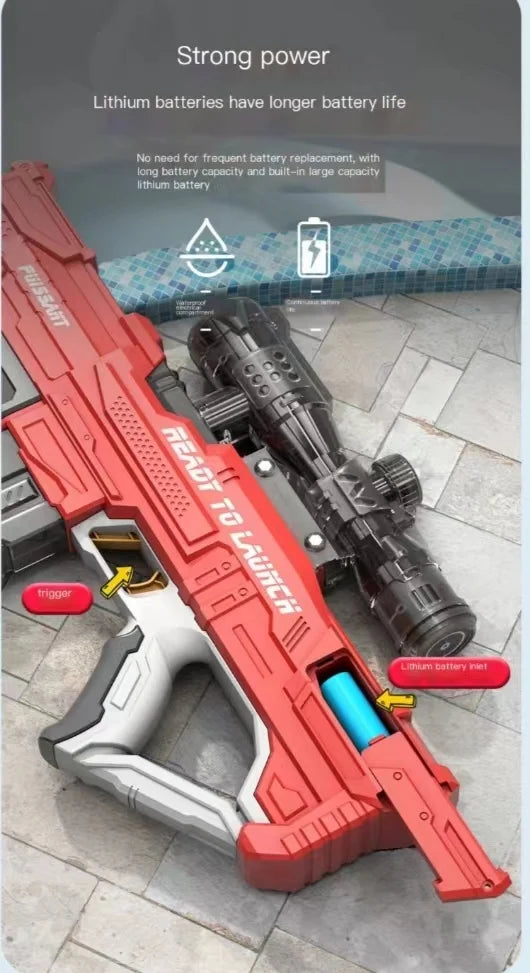 Electric water gun with fully automatic suction and continuous firing large capacity water sucking shooting water playing summer