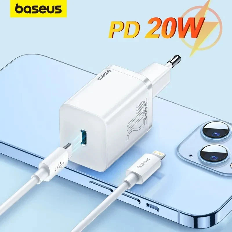Baseus PD 20W швидка зарядка USB C зарядний пристрій для iPhone 14 13 Pro Max Type C до ip швидка зарядка USB C настінний швидкий зарядний пристрій для телефону
