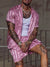 Beach Style Casual Two Piece Mens Outfits Set Summer Fashion Striped Short Sleeve Lapel Shirts and Shorts Suits for Men Clothing
