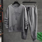 Pockets Jogging Suit Men's Mountain Print Casual Tracksuit Set with O-neck Sweatshirt Jogger Pants for Autumn Winter Men
