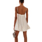 Women Loose Spaghetti Strap Dress Summer Crystal Rhinestone Cutout Cocktail Party Mini A-line Dress for Beach Nightclub