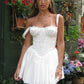 Sexy Lace Floral Corset Short Dress Women's Slip White Yellow Casual Bandage Dresses Female Clothing Party Birthday Summer 2025