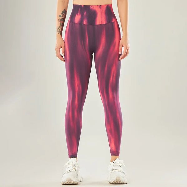 Tie Dye Leggings Women High Elastic Slim Tights Workout Running Yoga Leggings Seamless Sexy Hip Liftting Sports Pants