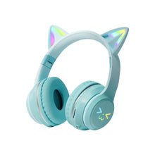Градієнтні бездротові навушники RGB милі котячі вуха Bluetooth навушники з мікрофоном стерео музичні ігрові навушники для дівчаток і дітей подарунки