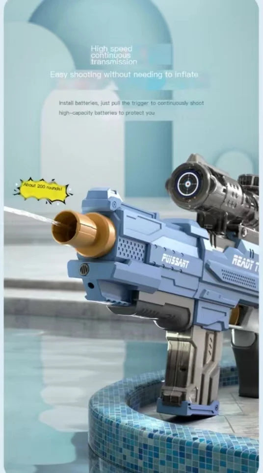 Electric water gun with fully automatic suction and continuous firing large capacity water sucking shooting water playing summer