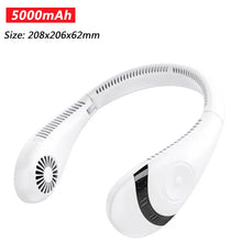 New Portable Neck Fan 5000mAh Foldable USB Rechargeable Bladeless Mute Wearable Neckband Fans Sports Air Cooling Fan