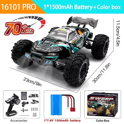 1:16 4WD RC автомобіль 70 км/год або 50 км/год з LED пультом дистанційного керування, високошвидкісний дрифт-монстр 4x4 вантажівка для дітей проти Wltoys 144001 іграшки