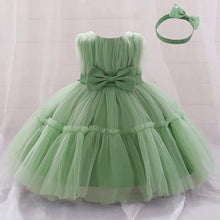 Baby Pleated Girl Princess Dress Outfit Infant White 1st Birthday Baptism Dress Toddler Bow Party Wedding Prom Gown Baby Clothes
