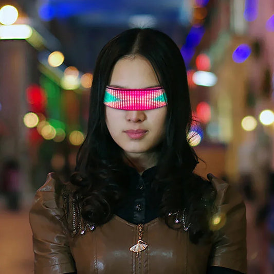 DIY Shining Electronic Futuristic Eyewear Glow The Dark Bluetooth LED Luminous Glasses Prop for Party Bar Festival Performance