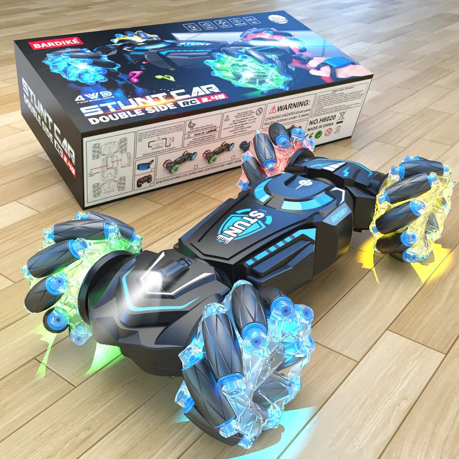 4WD RC трюкова машина з обертанням і дрифтом, 2.4G бездротове дистанційне керування, звукова та світлова іграшкова машина для дітей та хлопчиків