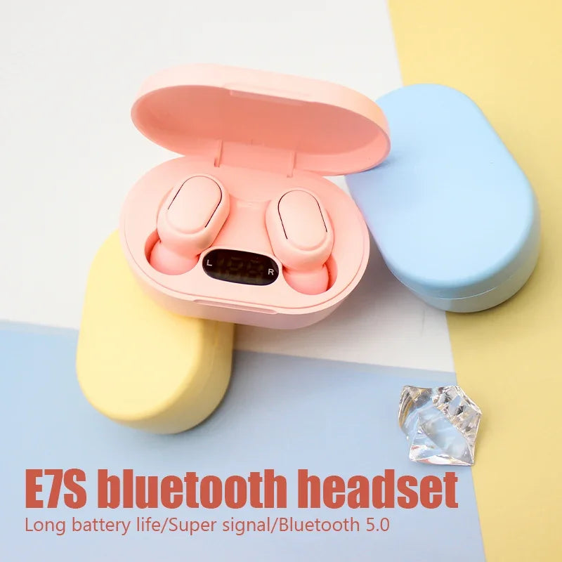 Нові бездротові навушники E7S TWS 5.2 з LED-дисплеєм, HiFi Bluetooth, водонепроникні спортивні бездротові навушники з мікрофоном, вкладиші для Xiaomi