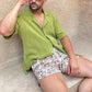 Beach Style Breathable Knitted Mens Set Summer Casual Pure Color Short Sleeve Knit Shirt And Shorts Two Piece Suits Men Outfits