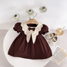 Korean Fashion Girl Princess Dress Spring Autumn 2025 New Puff Sleeve Butterfly Bow Cute Girls Dress Baby Jumpsuit Kids Clothes