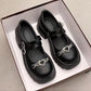 2024 Sweet Heart-Shaped Buckle Lolita Shoes Women Patent Leather Platform Mary Janes Woman Metal Decoration Chunky Heels Pumps