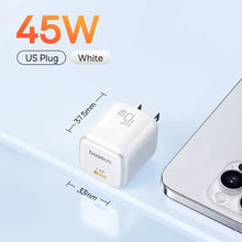 Baseus Picogo 45W USB Charger PD QC 3.0 Fast Charger Quick Charger For iPhone 16 15 14 Pro Travel Phone Charger for Samsung S24