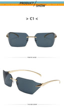 Unisex hip-hop sunglasses, irregular personality, frameless sunglasses, fashionable and trendy metal glasses