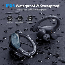Бездротові Bluetooth 5.3 навушники з мікрофоном, кнопка керування, шумозаглушення, вушні гачки, водонепроникна гарнітура для спорту