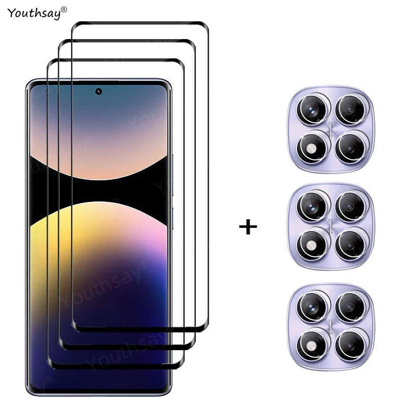 6в1 скло для Redmi Note 14 Pro Global повне покриття загартоване скло захисна плівка для екрану Redmi Note 14 Pro