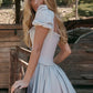 Suninheart Summer Blue Puff Sleeve Corset Dress Mini Elegant A Line Lace Up Holiday Party Dress Square Neck Women Dress 2023