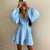 Talenza Ruffle V Neck Long Sleeve Mini Dress Women's Fashion Sexy Loose Dress Elegant Ruffle High Waist Casual Slim Party Dress
