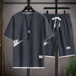Men's casual sports suit, Korean style short-sleeved shirt + quarter pants, fashion high-end two-piece set, new summer 2025