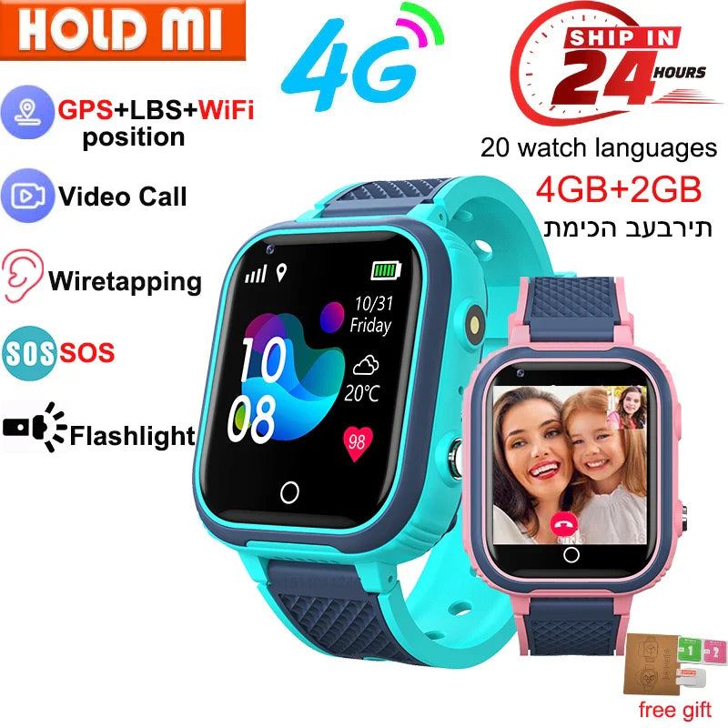 LT21 4G Смарт-годинник для дітей GPS WIFI Відеодзвінок SOS IP67 Водонепроникний Дитячий смарт-годинник з камерою Монітор Трекер Локація Телефон Годинник