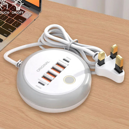 50W подовжувач з кількома портами USB C, розетка Type C, швидка зарядка, настінний зарядний пристрій USB адаптер для iPhone12 13, швидка зарядка мобільного телефону
