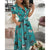 Women Fashion Solid Slim Pocket Lace Up Dress 2023 Spring Autumn Dress Women Casual Printed Short Sleeve V-neck High Waist Dress