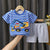 Kids Stripe T-Shirt + Shorts 2-Piece Clothing Set Summer Baby Boy Girl Cotton Cartoon Pajama Casual Tracksuit Clothes Suit 0-6 Y
