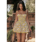 Sexy Lace Floral Corset Short Dress Women's Slip White Yellow Casual Bandage Dresses Female Clothing Party Birthday Summer 2025