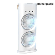 New Spray Air Conditioning Fan Dual Head Refrigeration Fan Household Portable Cooling Fandesktop Mini Electric Fan With Light