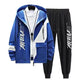 2Pcs/Set Jacket Pants Suit Simple Ankle Length Men Tracksuit Men Autumn Letter Print Loose Tracksuit Outfit Streetwear