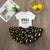 Hello 2025 Print  2 Piece Baby Girls Bodysuit Dress Set New Year Girl Short Sleeve Romper + Tutu Skirt Infant Dresses Set Outfit