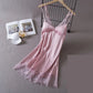 White Sleepwear Dressing Gown Sexy Backless Lace Nightgown Women Rayon Nightdress Lingerie Summer Nightwear Night Dress