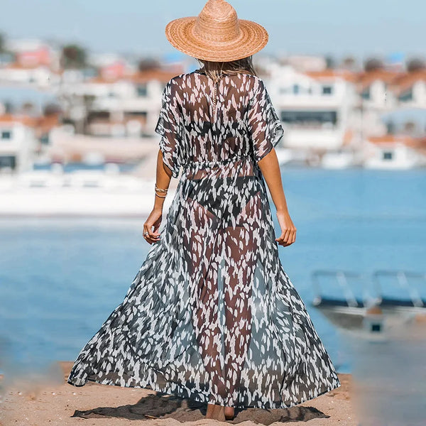 Sexy Bikini Beach Cover Up Women Tunics Beachwear Kaftan Bikini Cover Up Robe De Plage Sarong Swimsuit Cover-ups Woman Holiday