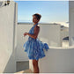 Sexy Halter Neck Beach Dresses For Women Printed Deep V-neck Backless Mini A-line Dress Chic Party Vacation Casual Lady Vestidos