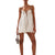 Women Loose Spaghetti Strap Dress Summer Crystal Rhinestone Cutout Cocktail Party Mini A-line Dress for Beach Nightclub
