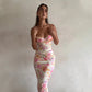 Fashion Summer Print Strap Women Dress Sleeveless Slim Fit Sexy Backless Camisole Dress Dresses for Women 2025 Q034