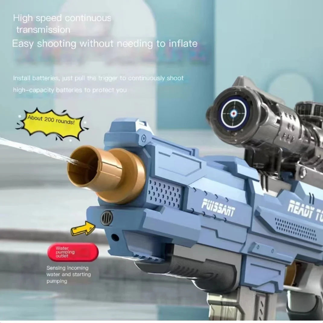 Electric water gun with fully automatic suction and continuous firing large capacity water sucking shooting water playing summer
