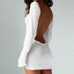 Beach Style Backless Sexy Dress Women Elegant Long Sleeve Slim Fit Short Dress Boho Holiday Summer Streetwear Y2K Outfits
