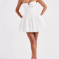 Summer dress 2025 Women Sexy White Lace Dressses Embroideryed Bodycon Mini Dress Korean Fashion Ruffle Dresss Lace Up Fish Bone
