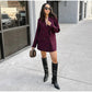 Vintage Women's Burgundy Blazers Elegant Lapel Double Breasted Pocket Full Sleeve Suit Jacket 2024 Autumn Lady Office Outwear