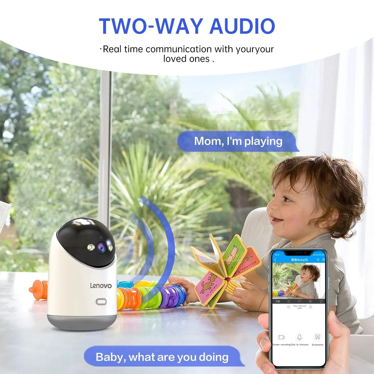 Lenovo 3MP 5G WiFi Smart Mini PTZ IP Camera Indoor Home Wireless Auto Tracking CCTV Surveillance Camera Security Baby Monitor