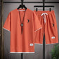 2025NewSummer New Mens Tracksuit Linen Fabric T-shirt and Shorts Two Piece Set Men Sports Suit Fashion Breathable Sets