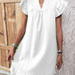 Womens Dress 2024 Summer New Fashion Versatile Multi Layered Ruffle Sleeve V-neck Pullover Dress Green Solid Mini A-Line Dresses