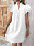 Womens Dress 2024 Summer New Fashion Versatile Multi Layered Ruffle Sleeve V-neck Pullover Dress Green Solid Mini A-Line Dresses